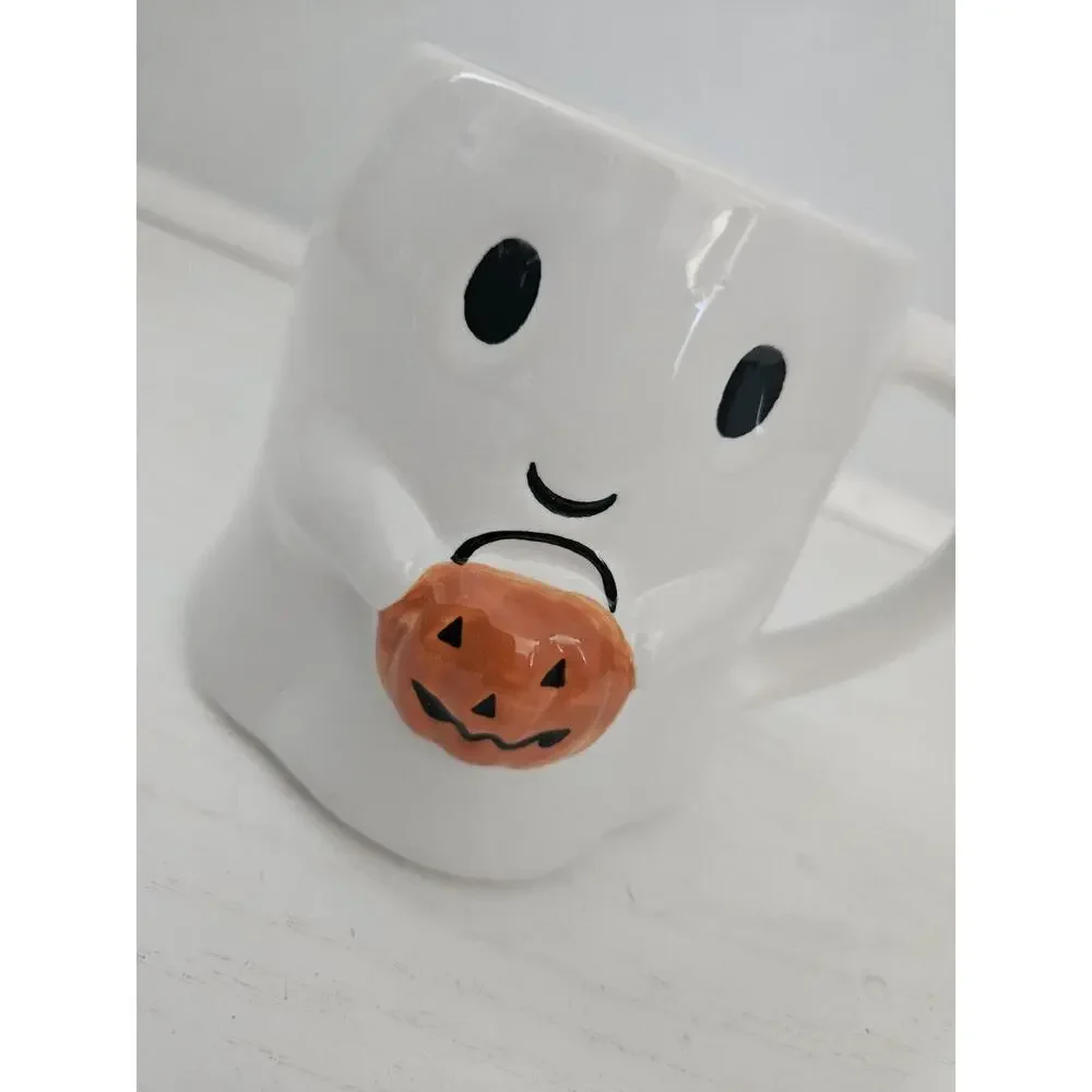 Cracker Barrel Halloween Ghost With Pumpkin‎  Ceramic Mug 2023 New